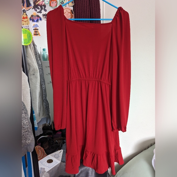 Maurices red ruffle tie dress size medium NWT - Picture 2 of 6